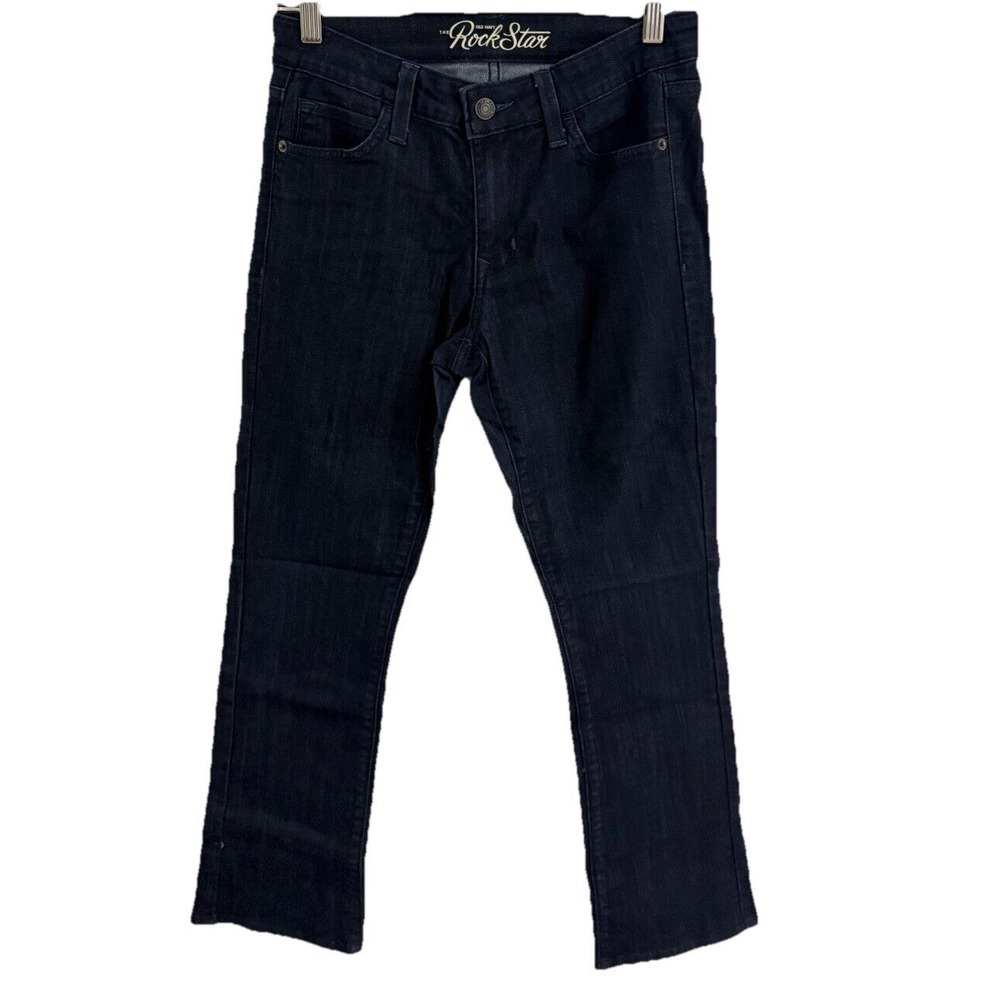 OLD NAVY WOMENS JEANS SIZE 8 REGULAR THE ROCKSTAR DARK‎ DENIM SKINNY MID RISE